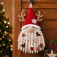 thumbnail image 5 of Christmas Crochet Kit for DIY Door Hanger Decor, Red Gnome with Antlers Wall Art Craft Set, Holiday Decoration Supplies 14 Inch, 5 of 6