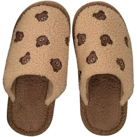 

PIKADINGNIS Fuzzy Slippers Women Kawaii Slippers for Women Home Floor Slippers Shoes Little Bear Cute Slippers