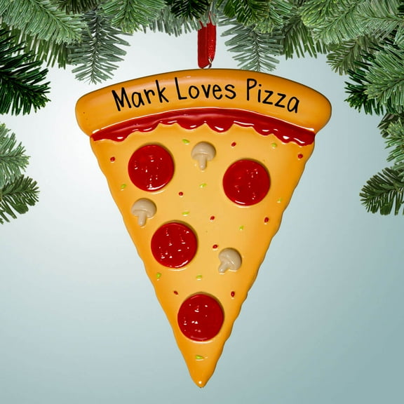 Pizza Slice - Personalized Christmas Ornament - Food - Perfect Stocking Stuffer - Great Gift Ideas