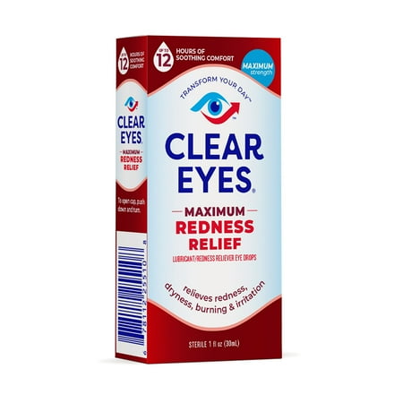 Clear Eyes Maximum Red Eye Relief Lubricant Drops, 1 fl oz