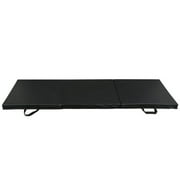ZENY 6 x 2 Folding Gym Mat Tri-Fold Aerobics Workout Floor Mat, Black 2 Thickness