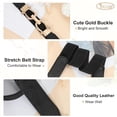 thumbnail image 4 of Women Stretchy Waist Belt Retro Elastic Skinny Belt for Ladies with Gold Buckle, 4 of 11
