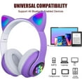 Kids Headphones Cat Ear Wireless Headphones, LED Light Up Bluetooth