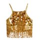 thumbnail image 3 of Blusa informal de poliéster con lentejuelas y borlas para danza del vientre, para mujer, estilo indio, para glúteos, 3 of 8