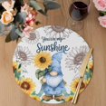thumbnail image 3 of Sunflower Gnomes Round 13 Inch Placemats Set of 4, Summer Botanical Elegant Floral HeatResistant Non Slip Place Mats for Dining Table, Wipeable Braided Kitchen Table Mats for Housewarming, 3 of 9