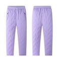 thumbnail image 4 of Winter Solid Color Texture Cotton Pants With Thick Lamb Wool Long Warm Pants With Zipper Pockets Casual Sports Pants For Both Men And Women, 4 of 5