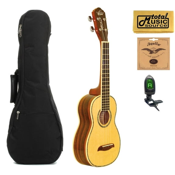 Oscar Schmidt OU3 Concert Ukulele, Select Spruce Top, Satin Finish, W/Padded Gigbag,Tuner,Strings & PC, OU3 COMP