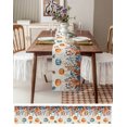 thumbnail image 6 of Table Runners 70 Inches Long Dress Scarves, Orange Blue Pumpkins Fall Farmhouse Coffee/Dining/Kitchen Table Decor, Holiday Table Runner, Weeping Botanical Thanksgiving Retro 13x70 Inch, 6 of 7