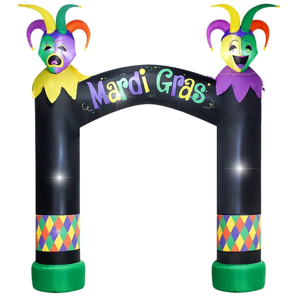 Arco inflable VIKIMORA Mardi Gras de 3 m con luces LED para Halloween