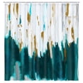 thumbnail image 3 of Abstrct Teal Blue Shower Curtains for Chic Modern Abstract Bathroom Decor, Graffiti Fabric Shower Curtain, Brush Strokes Oil Painting Style Bath Curtain, 48X70in, 3 of 5