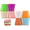 thumbnail image 4 of Macetas de plástico multicolor de 14 cm: juego de 8 para plantas de interior, decoración de oficina y hogar con bandeja/paleta, 4 of 5