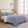 thumbnail image 5 of Full Quilt Set 78''x90'', Ombre Grey Blue| Lightweight Summer Bedspread Coverlet Set with 2 Pillow Shams, Abstract Art Breathable All Season Quilt Bedding for Bedroom/Guest Room, 5 of 9
