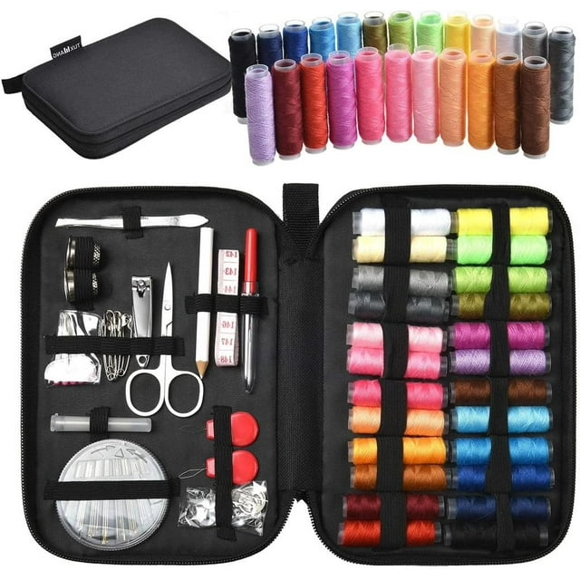 Sewing Kit Sewing Accessories with 90S Premium Sewing Kit with Carrying Bag, 24 Bobbins of Thread - 1 Pack of Sewing Needles (Number 30) Practical Mini Travel Sewing Kit for Beginners And Travelers
