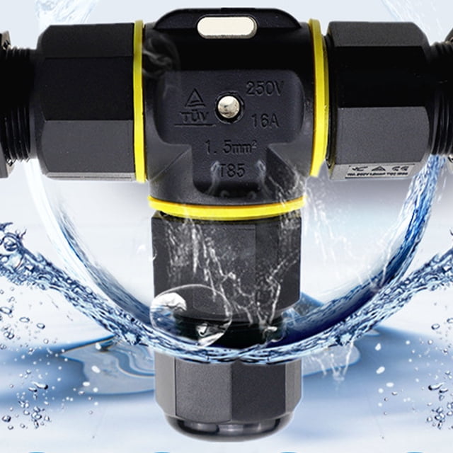 FENGGUIQU 1Ud Conector De Cable Impermeable Negro Para Uso Exterior Con Alta Insulación Y Material Duradero
