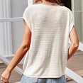 thumbnail image 4 of ZyeKqe Sweaters for Women Crochet Cap Sleeve Shirts Crewneck Pullover Knit Tops Loose Fitted Summer Top, 4 of 5