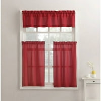 White Apple Picking Three Piece Kitchen Curtains product image mainstays solid 3 piece kitchen curtain tier and valance set