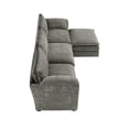 thumbnail image 4 of Noble House 107" L-Shaped Cloud Sofa, Cotton-Linen Velvet Sectional with Storage, Living Room, Modular 3-Seat, Gray, 4 of 7