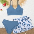 thumbnail image 4 of WIBACKER Girls Swimsuits 3 Piece Bathing Suit Set Floral Bikini Swimwear with Cover Ups Beach Skirt 9 Years, 4 of 8