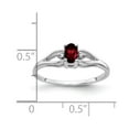 thumbnail image 2 of Solid 14k White Gold 5x3mm Oval Garnet January Red Gemstone Diamond Engagement Ring Size 8 (.02 cttw.), 2 of 3