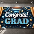 thumbnail image 3 of Colorful Balloons Graduation Banner Graduation Cap Congrats Display Star Decor Ribbon Streamers Grad Backdrop for Graduation Party College Graduation Photo Shoot, 3 of 9