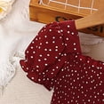 thumbnail image 4 of LIaqionyy Cute Dresses for Girls Summer Casual Dress Puff Short Sleeve Chiffon Dress Polka Dot Print Flowy Sundress, 4 of 8