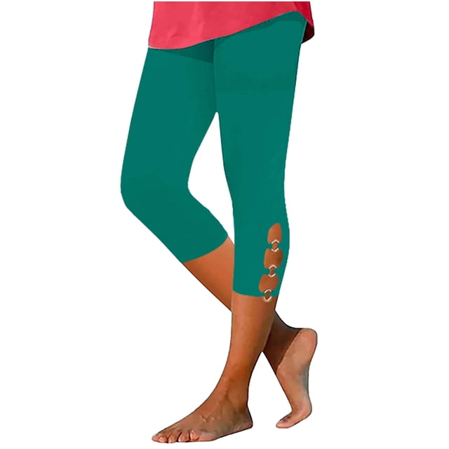 FNFYFH Leggings Capri pour Femmes Noir Extensible Taille Haute Yoga Capri 2025 Leggings Ajustés Confortables pour Course Randonnée Bas Athlétiques Doux,P-3TG