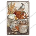 thumbnail image 1 of Cartel de bienvenida placa de Metal Vintage calabaza girasol pájaro carteles de Metal decoración de pared Puerta de jardín cafetería fiesta, 1 of 4