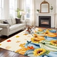 thumbnail image 2 of 5'x7' Area Rugs for Living Room Bedroom, Fall Pumpkins Washable Rug Carpet Runner Indoor Outdoor, Thanksgiving Autumn Maple Leaves Orange Non Slip Floor Mats Area Rug for Kitchen, Nursery, 2 of 8