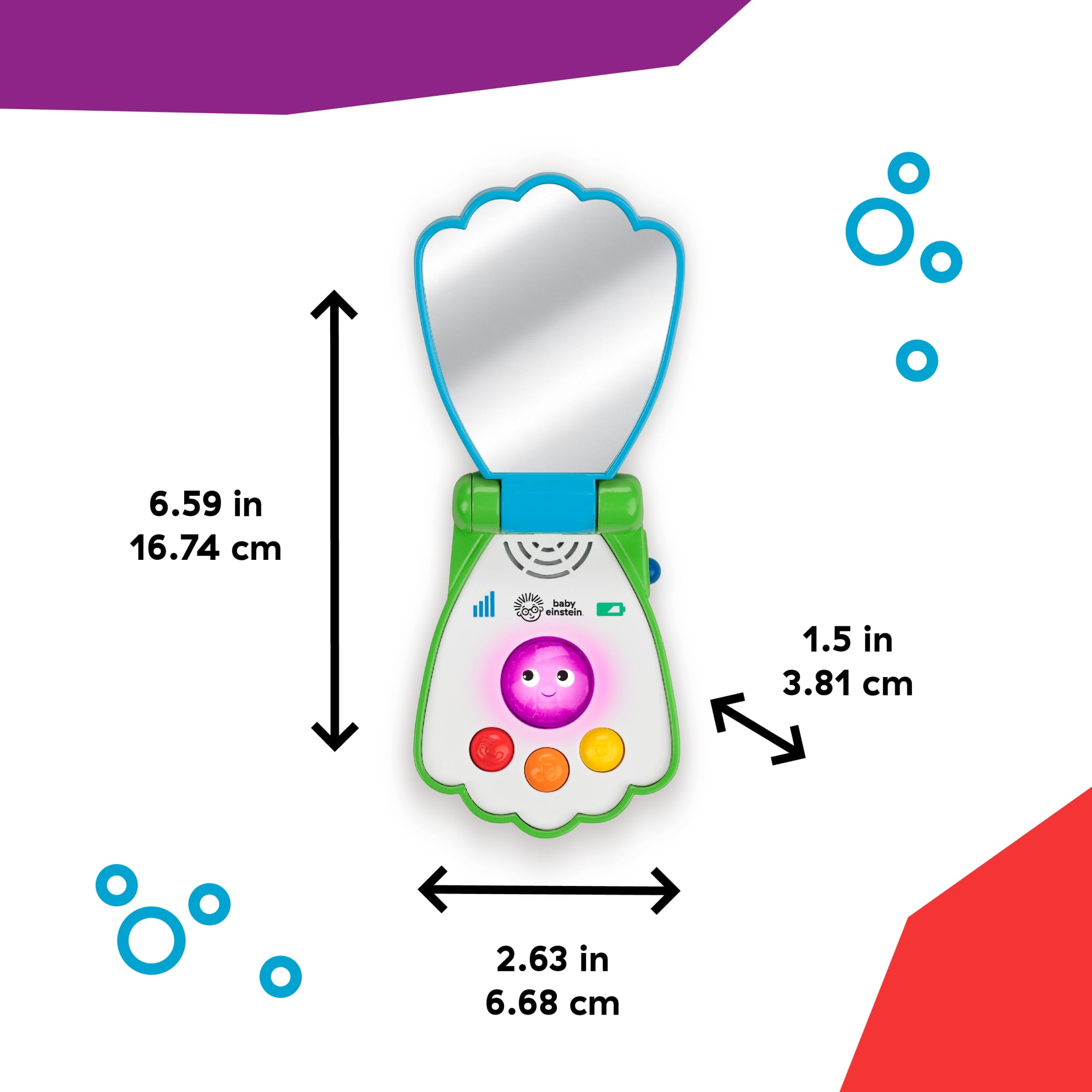 (2 pack) Baby Einstein Ocean Explorers Shell Phone Musical Toy Telephone Ages 6 Months+, Unisex
