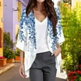 thumbnail image 2 of bbyeadc Womens Kimono 3/4 Sleeve Women's Chiffon Cardigans Lightweight Open Front Shrug Cardigan Floral Dressy Casual Thin Cardigans, Sky Blue XL, 2 of 6