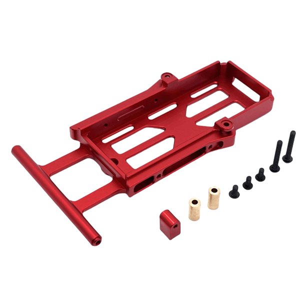 Soporte para compartimento de batería de coche RC 1:12, piezas de modificación de coche RC, pieza de repuesto resistente y fácil de reemplazar para Rojo