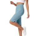 thumbnail image 6 of ADSSDQ Women's Bermuda Long Shorts High Waisted Knee Length Shorts Summer Athletic Running Shorts with Pockets Sky Blue XL, 6 of 7
