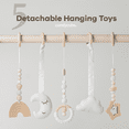 thumbnail image 4 of Comfy Cubs Baby Play Gym Set, Wooden Hanging Bar with Gym Toys, Foldable for Infants, Blush, 4 of 9