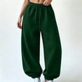 thumbnail image 7 of Luvrsol Womens Sweatpants Oversized Drawstring Jogger Sweatpants High Waist Loose Solid Casual Jogger Pants, Army Green M, 7 of 7