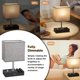 thumbnail image 2 of Lámpara de mesa regulable Kakanuo para mesita de noche con puertos USB-C, gris, 2 of 7