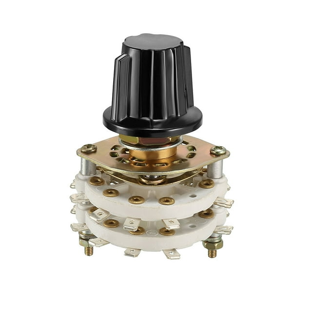 Selector de interruptor rotativo de banda de 4P4T de 4 polos y 4 posiciones de 2 niveles con perilla
