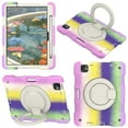thumbnail image 3 of ELEHOLD Military Grade Shockproof Case For iPad Pro 11 2024, Heavy Duty Protection Ring Stand Cover, Adjustable Angel, Detachable Shoulder Strap, Pencil Holder, Colorful Purple, 3 of 10