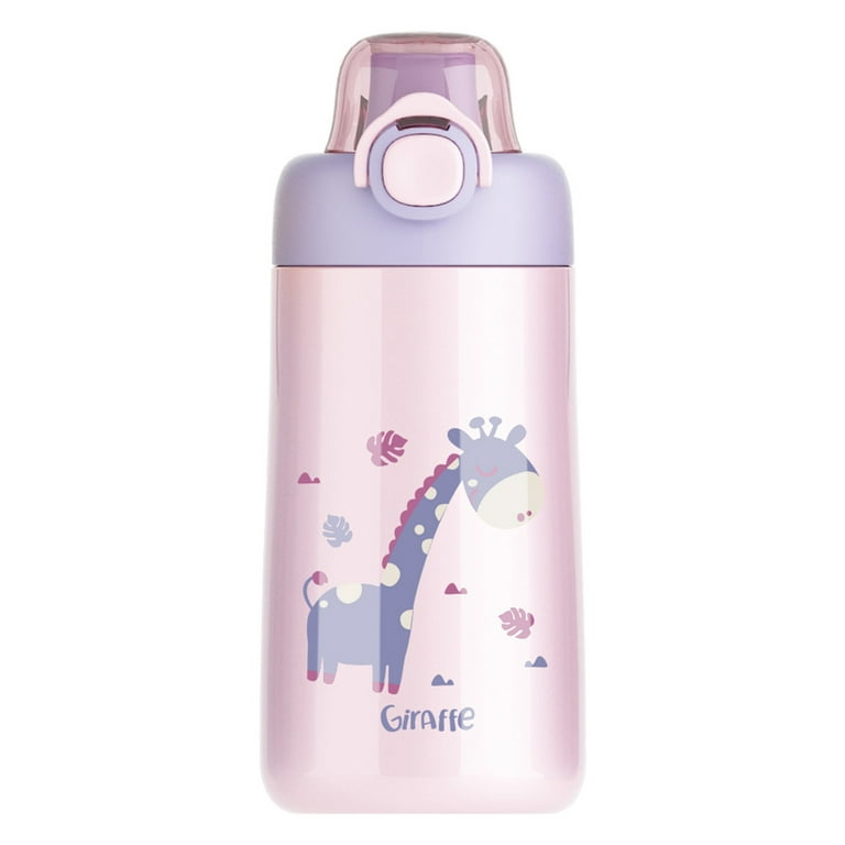 Mightlink 350ml Kids Water Bottle Cartoon Pattern Thermal Cup Insulated  Leak-proof Water Cup for School Home