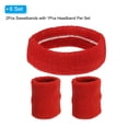 thumbnail image 3 of Uxcell Sweatbands Headband Wristband, Sweat Terry Cloth for Sports Basketball Tennis Athletic, Red 6 Set/18Pcs, 3 of 6