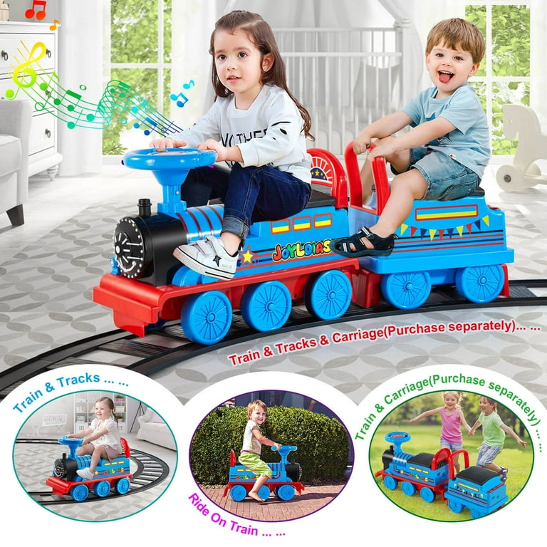 Joyldias 6V Electric Ride-On Train for Kids, Curved Tracks, Songs