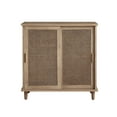 thumbnail image 5 of Art Leon Rattan Sliding Door Accent Cabinet, Gray, Rustic Style, 2 Doors, 5 of 6