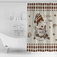 thumbnail image 2 of Shower Curtain Bathroom Set Coffee Dwarf Brown Buffalo Plaid Waterproof Fabric Shower Curtains with Grommets&Hooks Retro Linen Privacy Bath Curtain for Bathtub 36x72in, 2 of 7