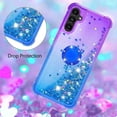 thumbnail image 5 of Clear Case for Samsung Galaxy A14 5G with Kickstand for Girls Women, Liquid Glitter Sparkle Bling Cute Case Gradient Quicksand Cover for Samsung Galaxy A14 5G JB Purple Navy, 5 of 16