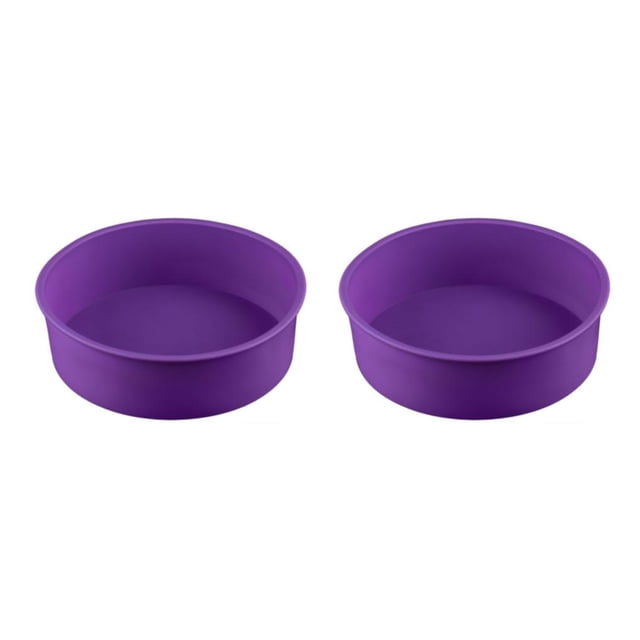Guardoinrt 1/2/3 Mariage Fête Gâteau Restaurant Réutilisable Lavable Mousse Ronde Moule Cuisine Gadget Accessoires Purpe 8 Pouces 2PCS