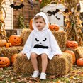 thumbnail image 3 of RUINIXCW Kids Toddler Baby Boy Girl Halloween Ghost Costume Kids Ghostface Print Cloak Hooded Cape Poncho Halloween Cosplay Party Outfit, 3 of 10