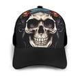thumbnail image 3 of Yiaed Bow Flower Skull Print Baseball Cap Dad Hat Polo Style Plain Blank Adjustable Size, 3 of 5