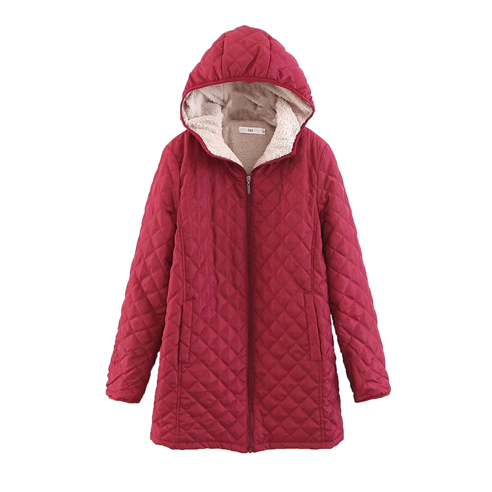 B91xZ Manteau De Mode Pour Femmes En Polaire Douce à Manches Longues Vestes Cardigan Chaud Manteau Extérieur, Rouge S