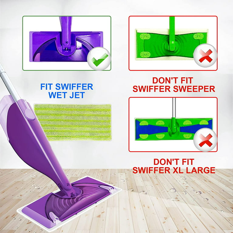Reusable Mop Pads Compatible with Swiffer Wet Jet Mop, Wet Pads Refill  Microfiber Mop Pads Refills Washable Mop Refill Pads Wet Dry Mop  Replacement