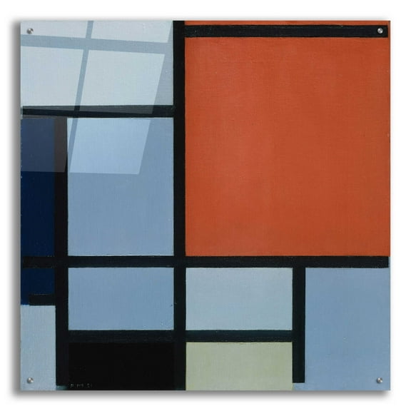 Epic Art 'Composition 1921' by Piet Mondrian, Acrylic Glass Wall Art, 36"x36"