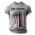 thumbnail image 2 of 250Th Anniversary USA Shirt Men Unisex Casual Breathable Short Sleeve Comfort Tee Daily Wear 4Th of July Tshirt Grey L, 2 of 5